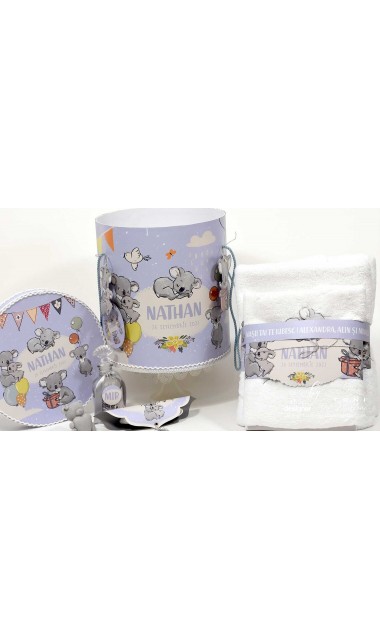Trusou botez cu ursuleti koala si baloane colorate Koala Kid 3